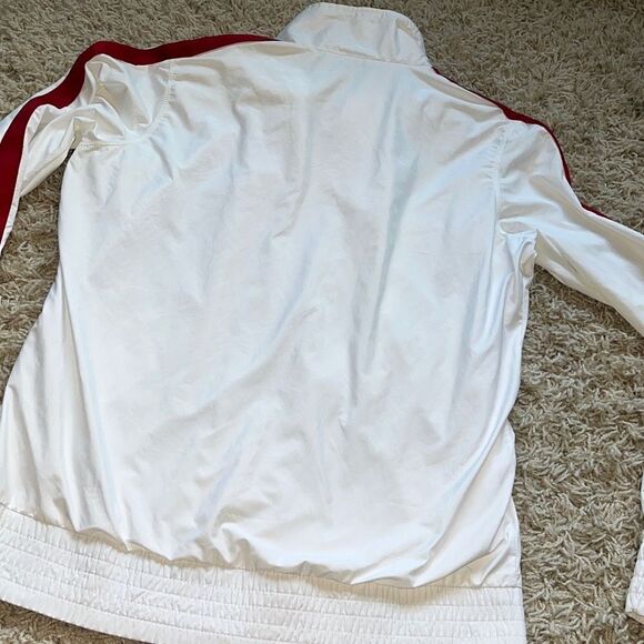 Nike Sportswear Retro White Red Stripe Arms Full Zip Athletic Jacket Women’s Lar - Picture 9 of 16
